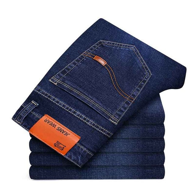 2020 New Men Stretch Jeans Male Classic Elasticity Business jeans men fashion comfortable Solid slim straight long Denim pants