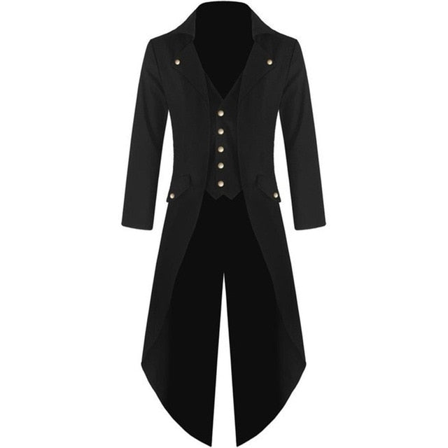 Adult Men Victorian Costume 4 Colors Tuxedoed Tailcoat Gothic Steampunk Trench Coat Frock Outfit Overcoat Uniform Tailcoat Party