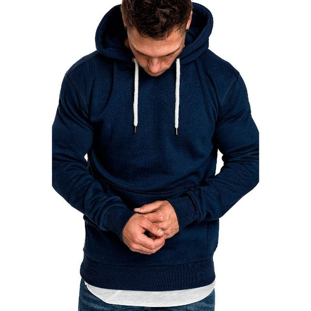 HEFLASHOR 2019 New Autumn Winter Fashion Solid Hoodies Male Large Size Warm Fleece Coat Men Brand Casual Sweatshirt Hooded