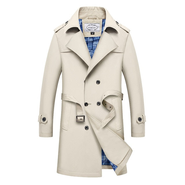 TAIZIQI Long trench coat men thicken outwear men mens long coats windbreaker casual jacket warm coat for mens