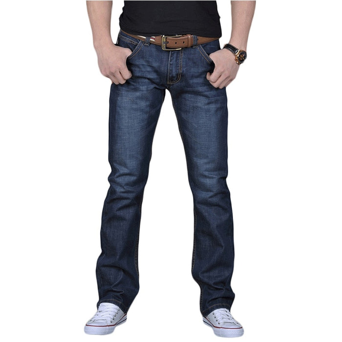 2019 Spring and Autumn Fashion Casual Fashion Designer Button Jeans Famous Straight Jeans Men's Micro-elastic Hollow Jeans