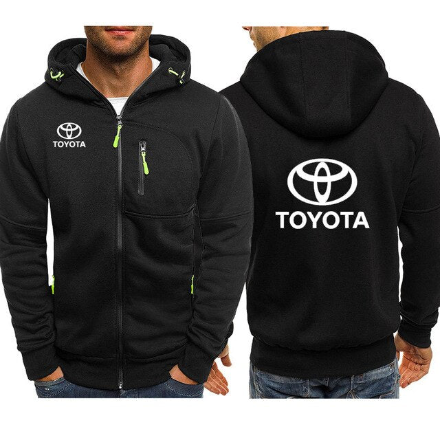 Hoodies Men toyota Car Logo Print Casual Hip Hop Harajuku Long Sleeve Hooded Sweatshirts Mens zipper Jacket Man Hoody Clothing