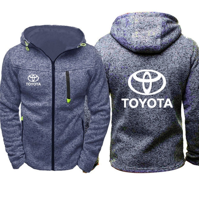 Hoodies Men toyota Car Logo Print Casual Hip Hop Harajuku Long Sleeve Hooded Sweatshirts Mens zipper Jacket Man Hoody Clothing