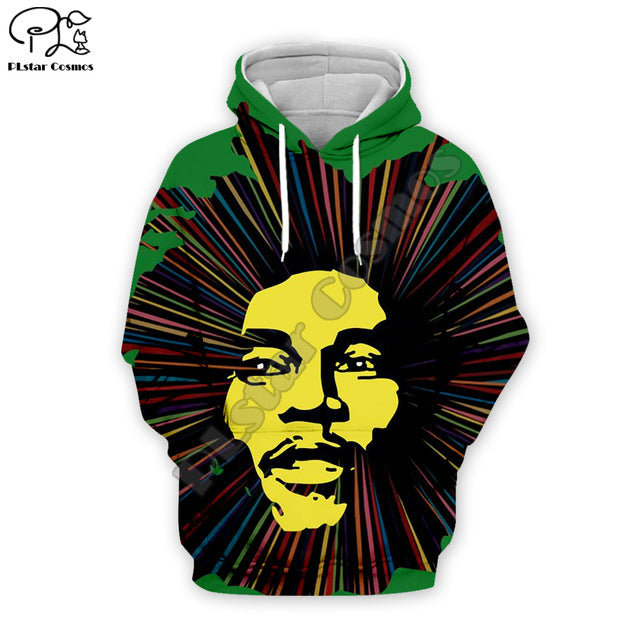 PLstar Cosmos Reggae Bob Marley Tracksuit Casual New Fashion Hip Hop 3D full Print Hoodie/Hoodies/Jacket Mens Womens  style-3