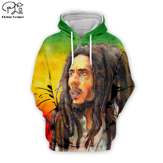 PLstar Cosmos Reggae Bob Marley Tracksuit Casual New Fashion Hip Hop 3D full Print Hoodie/Hoodies/Jacket Mens Womens  style-3