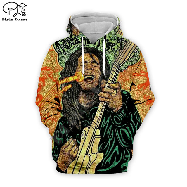 PLstar Cosmos Reggae Bob Marley Tracksuit Casual New Fashion Hip Hop 3D full Print Hoodie/Hoodies/Jacket Mens Womens  style-3