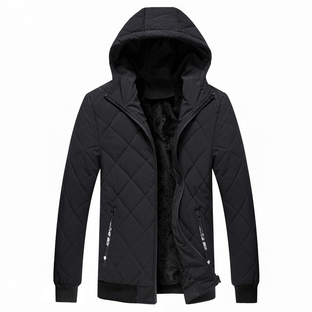 Parka Man Hooded Men's Winter Jacke Solid Warm Men's Jacket Balck Gray Winter Coat for Men Waterproof Parka M-4XL Men Coat