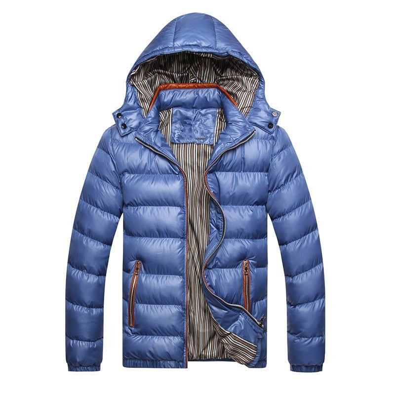 HEFLASHOR Casual Men Parkas Winter Slim Fit 2019 Outwear Windbreaker Jackets Men Streetwear Warm Jacket Overcoat Mens Coats Plus