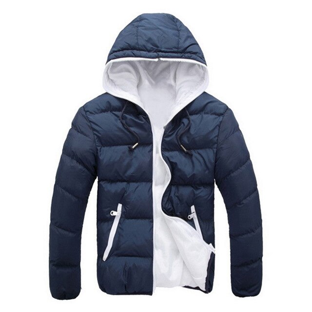 WENYUJH 2019 Men Winter Casual Hooded Parka Thick Padded Jacket Zipper Slim Men Women Coats Candy Color Parka Outwear Warm