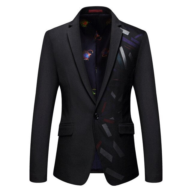 Shenrun Men Jacket Blazers Black Casual Slim Fit Fashion Groom Suit Jacket Singer Host Musician Drummer Wedding Stage Costumes