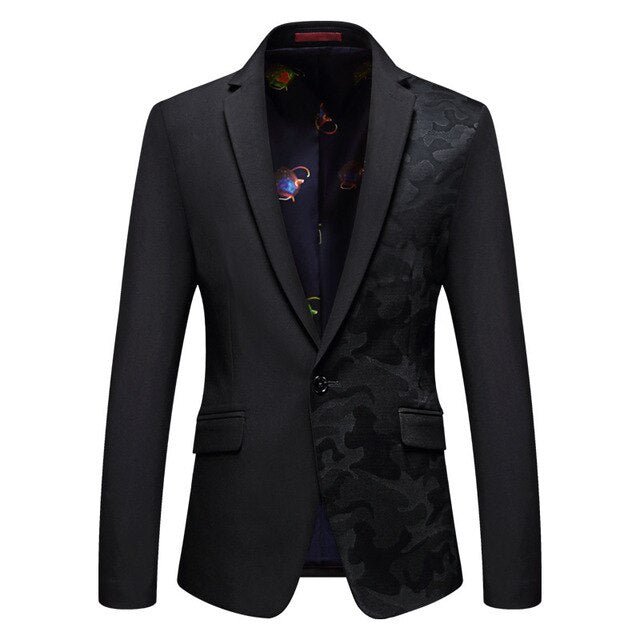 Shenrun Men Jacket Blazers Black Casual Slim Fit Fashion Groom Suit Jacket Singer Host Musician Drummer Wedding Stage Costumes