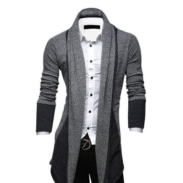 Men Sweater Slim Long Sleeve Knitted Cardigan Trench Coat Jackets Business Top BMF88