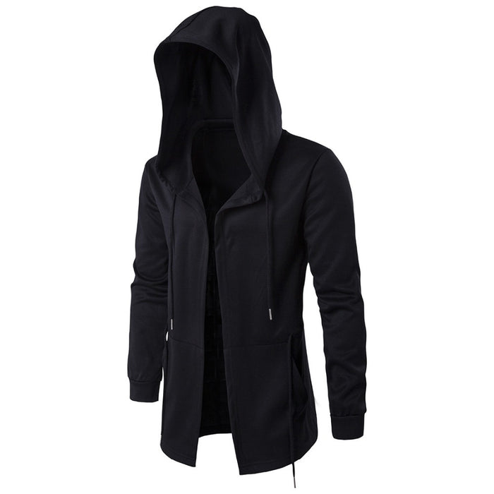 Spring men hooded jacket fashion Dark Department Long cloak Windbreaker hoodies autumn mens black Sweatshirts Cardigan trench