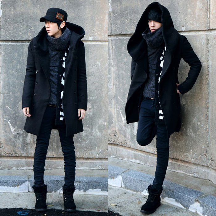 MarKyi 2017 new arrival winter trench coat men double button cheap mens trench coat hoody mens long trench coat size m-3xl