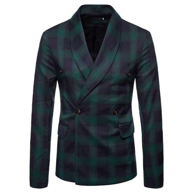RUELK 2018 Autumn And Winter New Brand Fashion Plaid Blazer Men Casual Long Sleeve Large Lattice Jacket Slim Fit