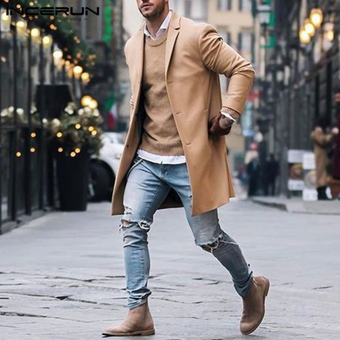 Stylish Elegant Classic Jackets Men Long Jackets Coats Trench Slim Fit Outwear Abrigo Hombre Fashion Winter Men Clothes Overcoat