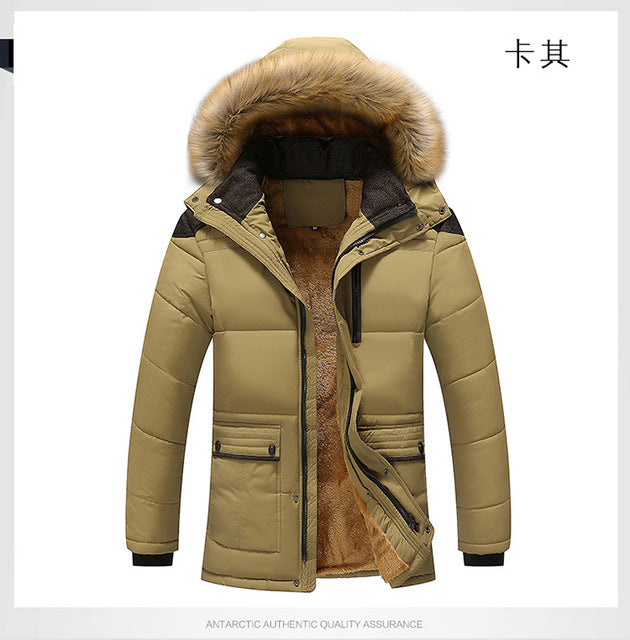M-5XL Fur Collar Hooded Men Winter Jacket 2019 New Fashion Warm Wool Liner Man Jacket and Coat Windproof Male Parkas casaco
