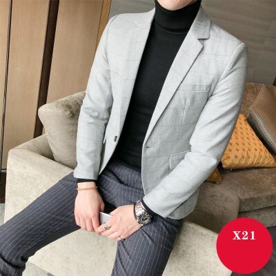 Autumn Blazer Men Collections 2019 British Style Casual Men Blazer Business Slim Fit Woolen Suit Coat Long Sleeve Jackets Men