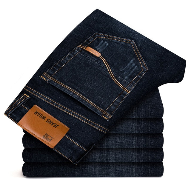 Jeans Men (28-40) Autumn New Business Slim Stretch Straight Large Size Casual Simple Classic High Quality Plus size Jeans 2019