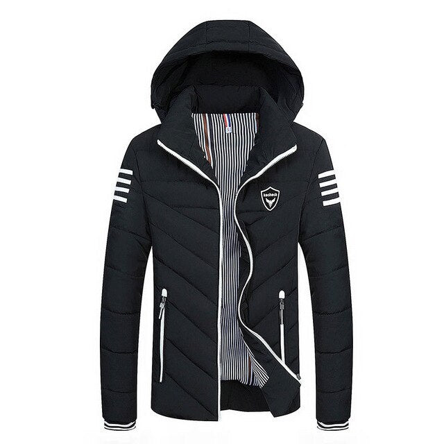 Fashion New M-8XL Plus Size Winter Jackets Men Hooded Warm Thick Parka Men Casual Striped 6XL 7X 8X Large Size Cotton Men Coats