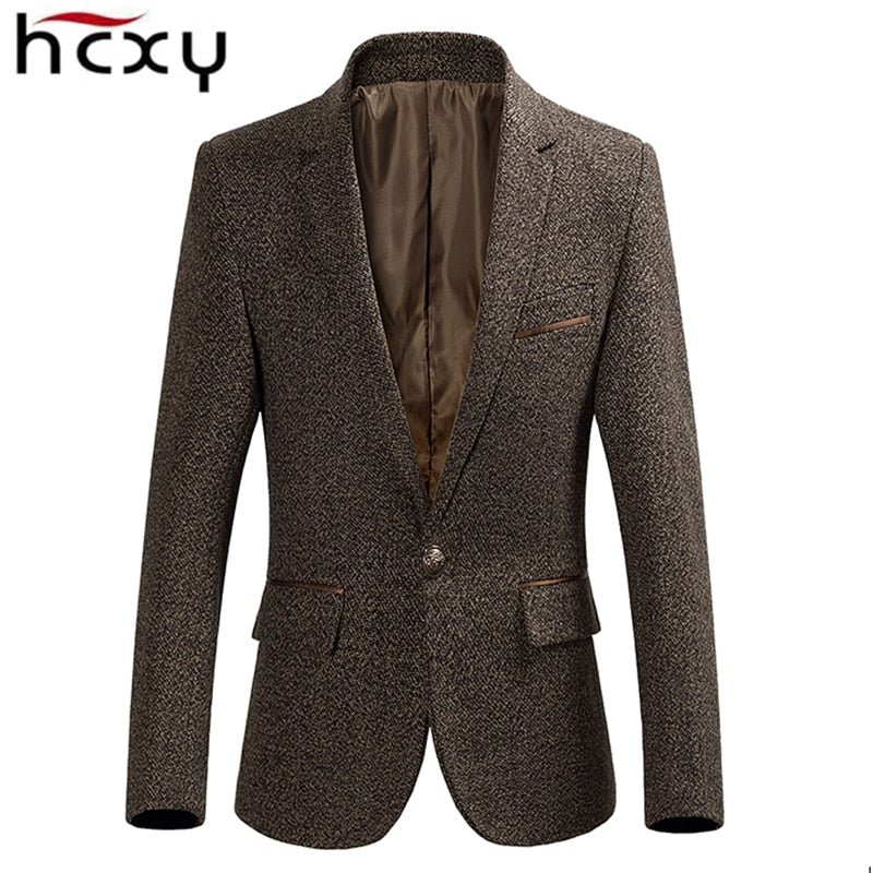 HCXY 2019 Autumn Winter New Business Men's Blazer Men Casual Suit Jackets High quality Men Formal Jacket Coat Popular Design